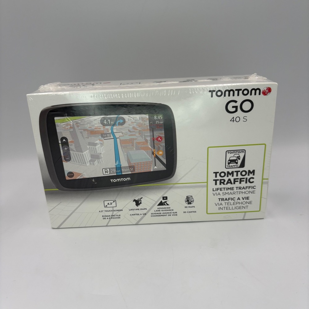 TomTom GO 40 S Portable GPS Navigator 4.3 Inch Touchscreen Lifetime Maps Traffic